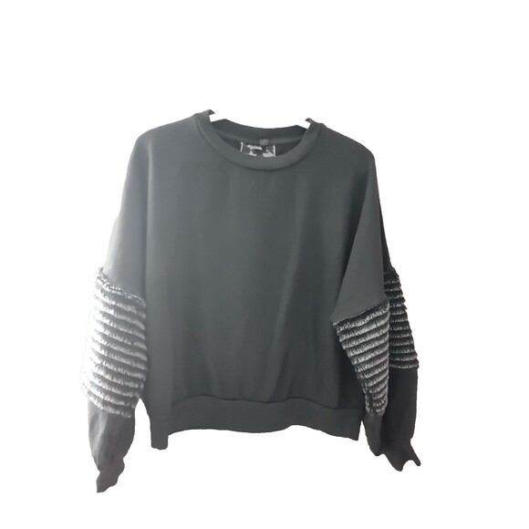 Young Fabulous & Broke Tops - Young Fabulous Broke Batwing Sweatshirt Size XS Gray Faux Fur